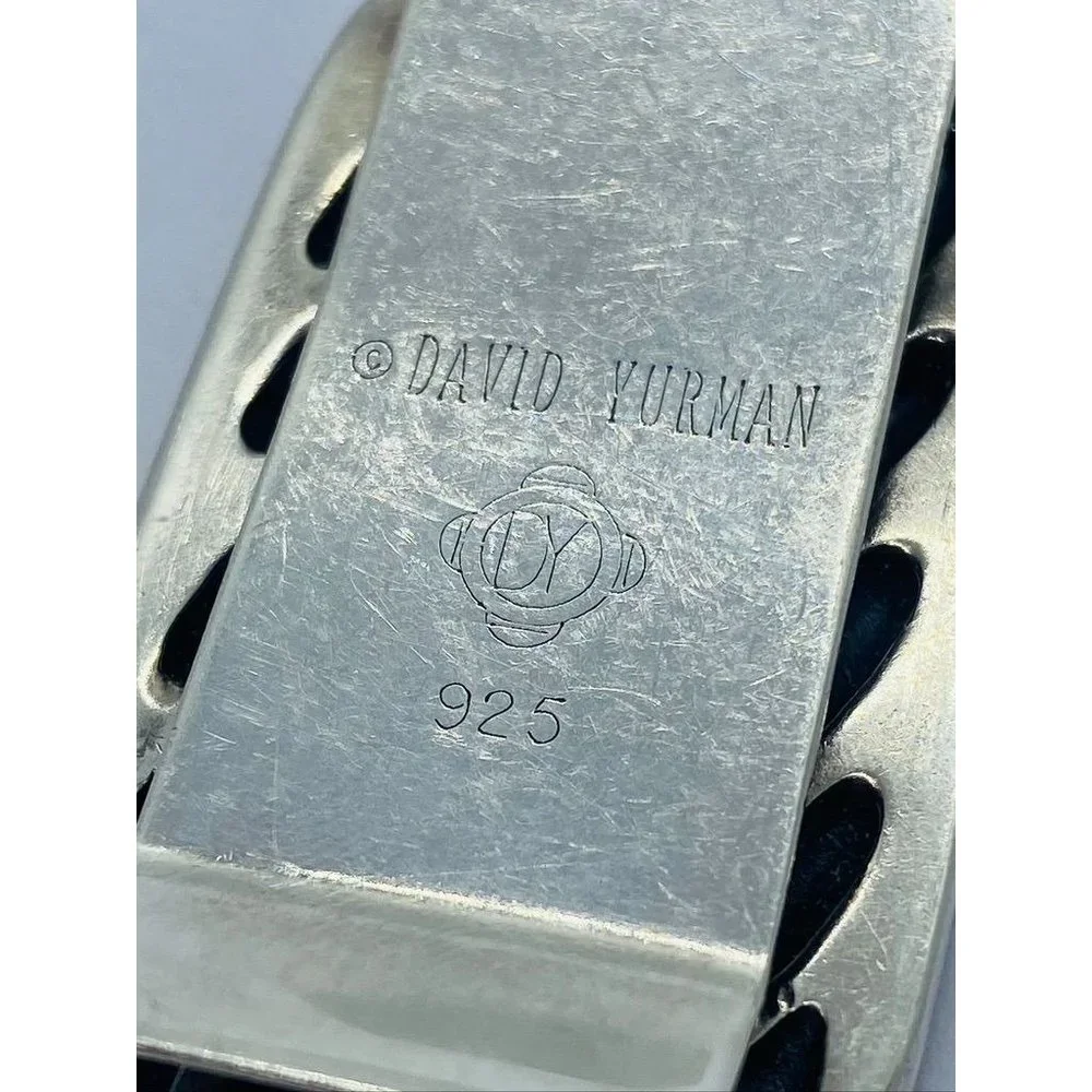David Yurman Money Clip Sterling Silver - Wavy Banded Large Cable Design
